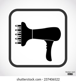 blow dryer icon - black vector illustration