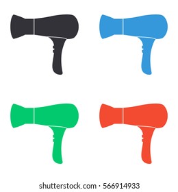 Blow dryer icon - colored vector  set