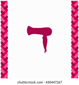 Blow Dryer icon Flat Design. Isolated Illustration.