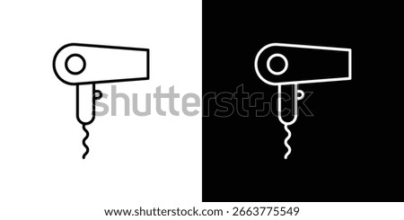 Blow dryer icon linear icon. Line with editable stroke