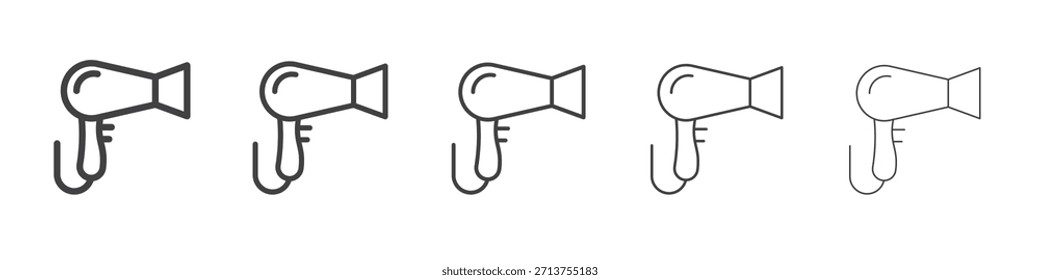 Blow dryer icon in linear strokes concept