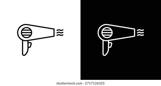 Icono del secador de soplado, muestra del Vector del contorno, Descarga del diseño del logotipo