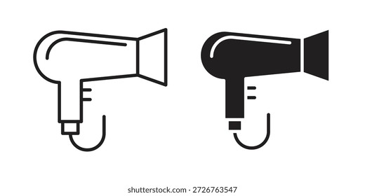 Conjunto de ícones de secador com sopro. pacote mínimo de logotipos da Web.
