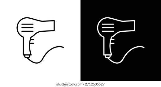 Blow dryer icon in simple linear style.