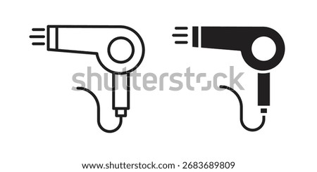 Blow dryer icon symbol shape. vector symbols.