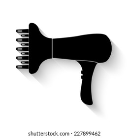blow dryer icon - vector illustration with shadow