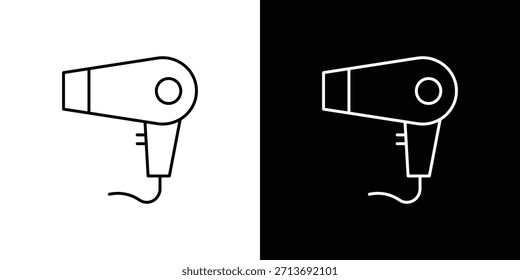 Ícone de secador de soprar contorno do logotipo do vetor. símbolos de linha fina