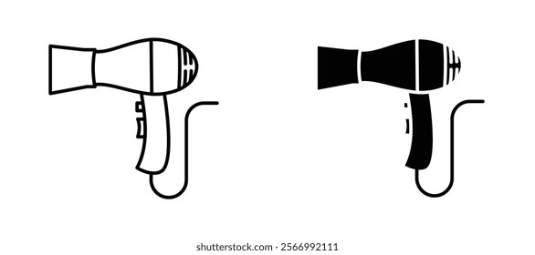 Blow dryer icons in outline and fill. vector illustration for ui.