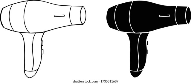 Blow Dryer Line Drawing Silhouette Vector Stock Vector (Royalty Free ...