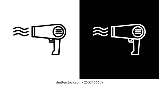 Blow dryer thin line vector icon set.