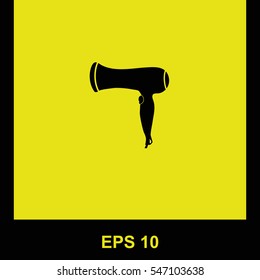 Blow Dryer vector black icon. Isolated illustration. Business picture.