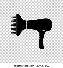 blow dryer vector icon - black illustration