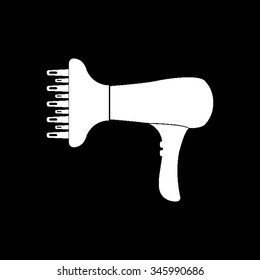 blow dryer vector icon isolated on black