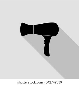 blow dryer vector icon with long shadow