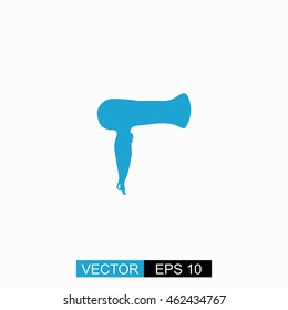 Blow Dryer vector. Isolated blue icon on white background.