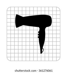Blow dryer;hair dryer  - black vector icon