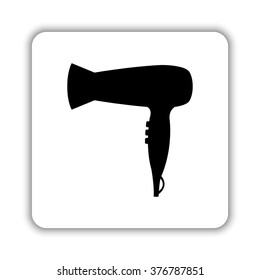 Blow dryer;hair dryer  - black vector icon