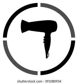 Blow dryer;hair dryer  - black vector icon