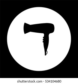 Blow dryer;hair dryer  - black vector icon