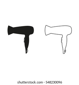 Blow dryer;hair dryer  - black vector icon