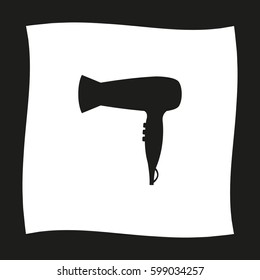 Blow dryer;hair dryer  - black vector icon