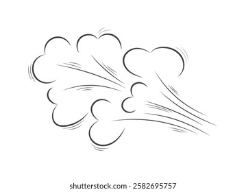 blow effect cartoon cloud line 