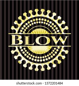 Blow gold shiny emblem