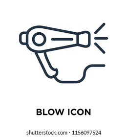 Blow icon vector isolated on white background, Blow transparent sign , thin symbols or lined elements in outline style