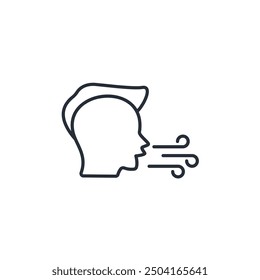 blow icon. vector.Editable stroke.linear style sign for use web design,logo.Symbol illustration.