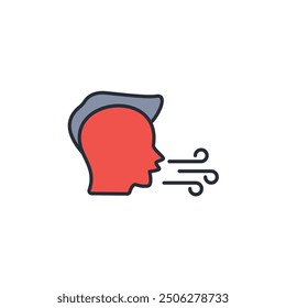 blow icon. vector.Editable stroke.linear style sign for use web design,logo.Symbol illustration.