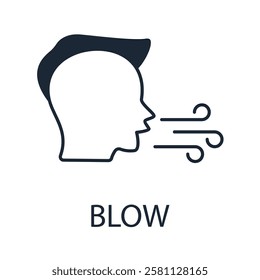 blow icon. vector.Editable stroke.linear style sign for use web design,logo.Symbol illustration.