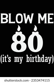 
Blow Me 80 It's My Birthday eps cut file for cutting machine