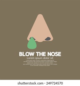 Blow The Nose Flat Design Vector Illustration