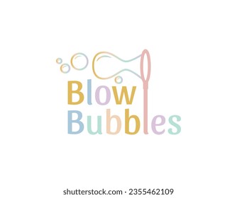 Blow Rainbow Bubble Logo Design Template