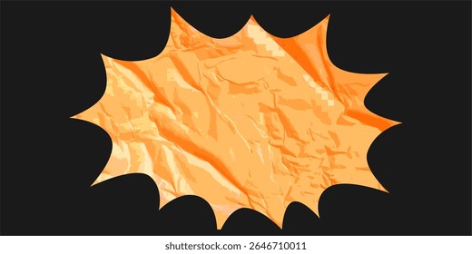 Forma de sopro em vetor de textura de papel enrugado, combinando movimento ou impacto com um efeito de papel texturizado angustiado. Ideal para efeitos dinâmicos, planos de fundo abstratos ou expressões artísticas