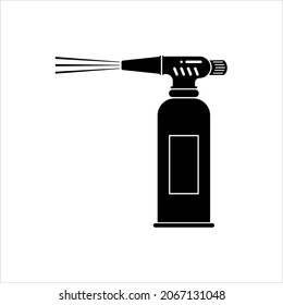 Blow Torch Icon, Blowtorch Icon, Welding Torch With Butane Burner Icon Vector Art Illustration