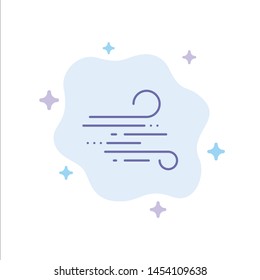 Blow, Weather, Wind, Spring Blue Icon on Abstract Cloud Background