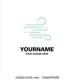 Blow, Weather, Wind, Spring Business Logo Template. Flat Color. Vector Icon Template background