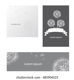 Blow-ball cards set. Vector stock.