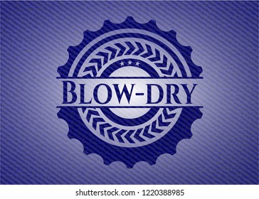 Blow-dry emblem with jean texture