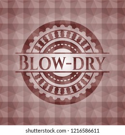 Blow-dry red geometric pattern emblem. Seamless.
