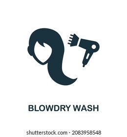 Blowdry Wash icon. Monochrome sign from hairdresser collection. Creative Blowdry Wash icon illustration for web design, infographics and more