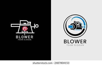 Blower dryer logo, dust cleaner, air blower speed cleaner, fan cooler design electric machine  