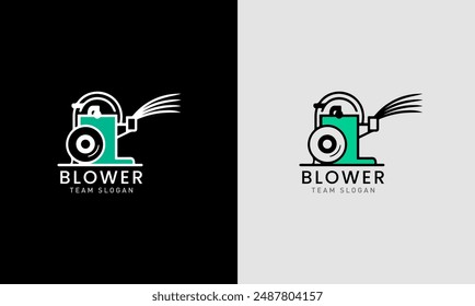 Blower dryer logo, dust cleaner, air blower speed cleaner, fan cooler design electric machine  