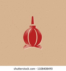 Blower icon in halftone style. Grunge background vector illustration.