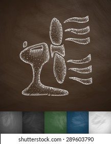 blower icon. Hand drawn vector illustration. Chalkboard Design