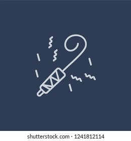 Blower icon. Blower linear design concept from Birthday and Party collection. Simple element vector illustration on dark blue background.
