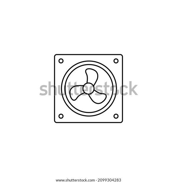Blower thin line icon. Outline web sign of\
ventilator. Fan linear pictogram with different stroke width.\
Simple vector symbol, transparent background. Blower editable\
stroke icon without\
fill\
