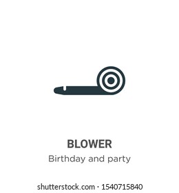 Blower vector icon on white background. Flat vector blower icon symbol sign from modern birthday and party collection for mobile concept and web apps design.
