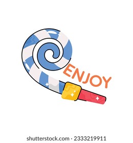 Blower whistle doodle vector filled outline Sticker. EPS 10 file